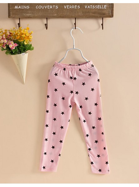 Girl's Cotton Summer Embroider Stars Leggings  