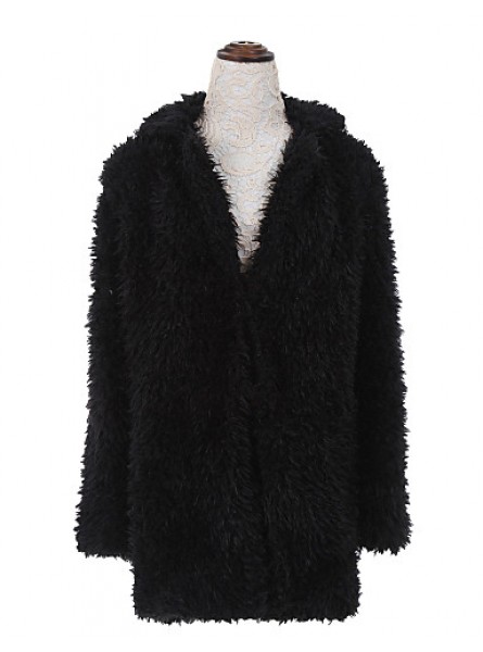 Winter Women's Solid Color Multi-color Coats & Jackets , Sexy / Casual / Work Tailored Collar Long Sleeve
